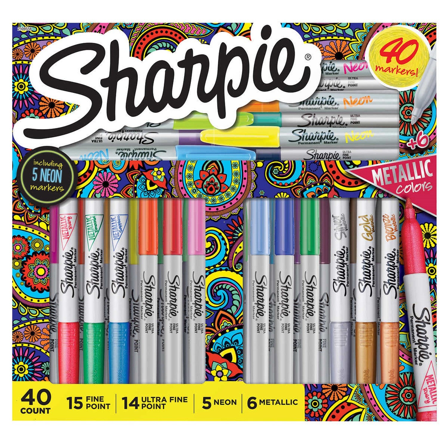 Sharpie Permanent Fine Point Markers Assorted Colors Pack Of 5